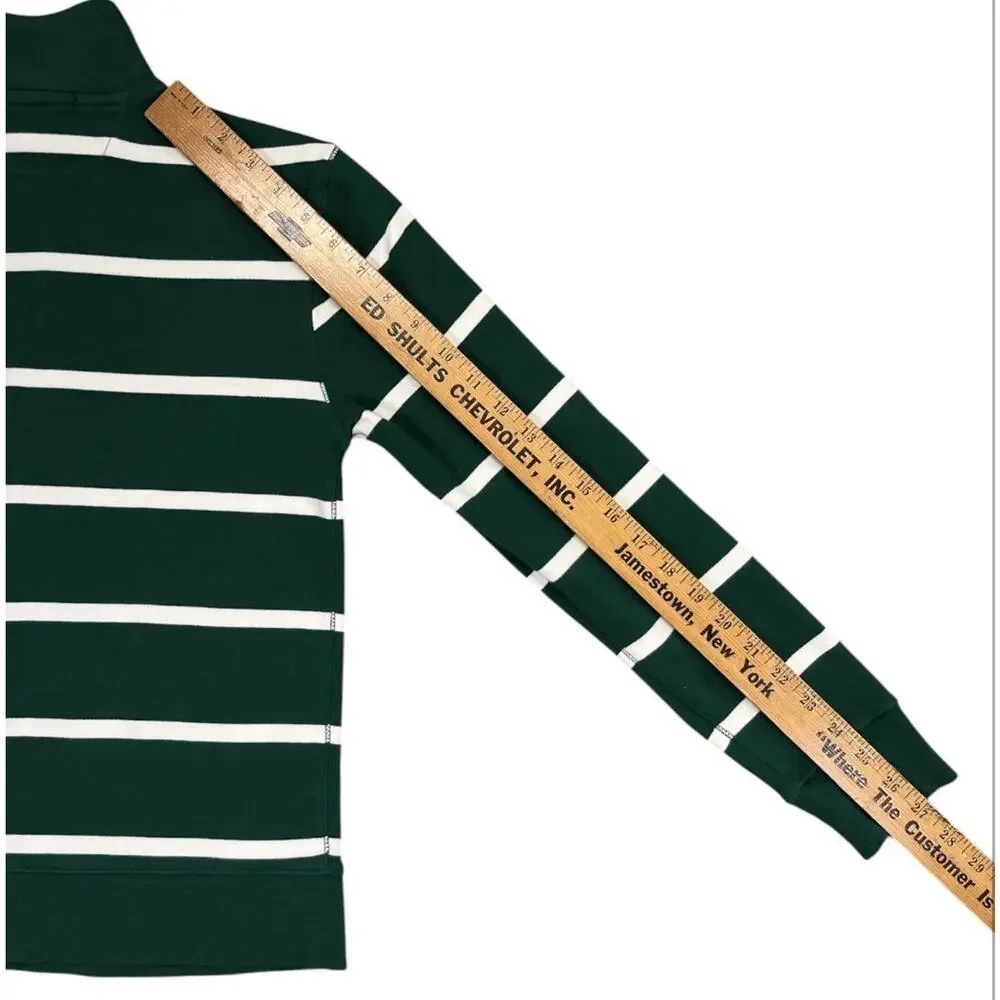 Polo Ralph Lauren Kids Boys Large 14-16 Quarter Zip Sweatshirt Striped Green